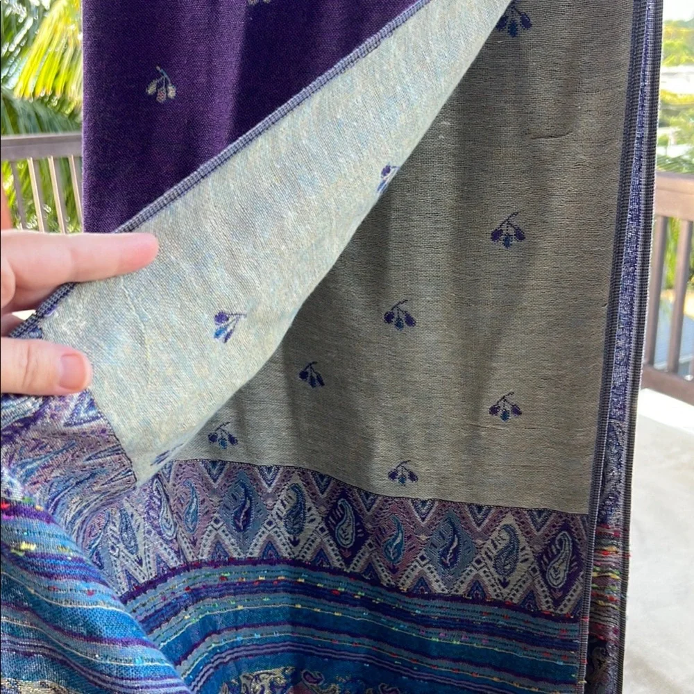 Pashmina Multicolor 100% Cashmere Ladies Scarf OS - Picture 3 of 6